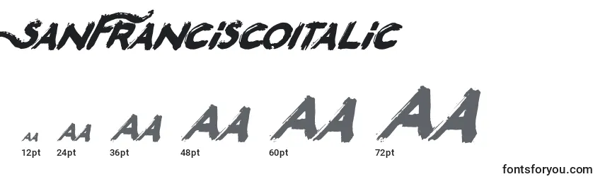 SanFranciscoItalic Font Sizes