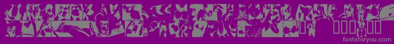 Sexydynamite2002-Schriftart – Graue Schriften auf violettem Hintergrund