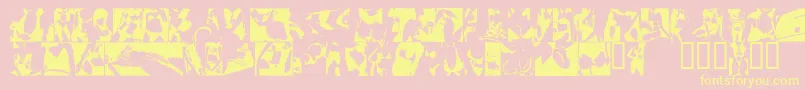 Czcionka Sexydynamite2002 – żółte czcionki na różowym tle