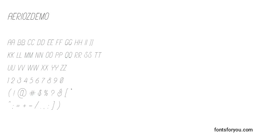 AeriozDemo-fontti – aakkoset, numerot, erikoismerkit