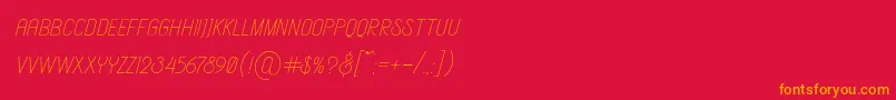 フォントAeriozDemo – 赤い背景にオレンジの文字