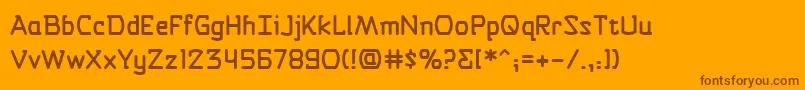 Fonte SelfdestructbuttonbbReg – fontes marrons em um fundo laranja