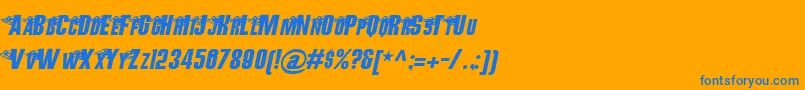 フォントHotRodGangBv – オレンジの背景に青い文字