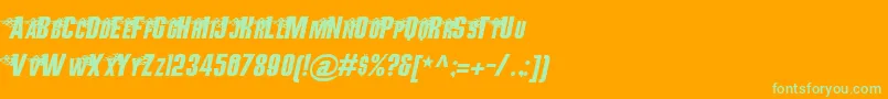 HotRodGangBv Font – Green Fonts on Orange Background