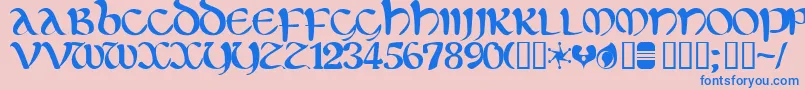 Eltirg Font – Blue Fonts on Pink Background