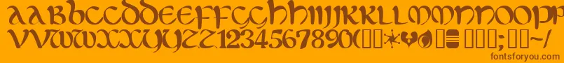 Eltirg Font – Brown Fonts on Orange Background