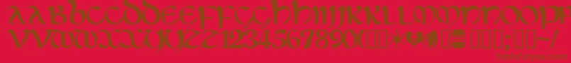 Eltirg Font – Brown Fonts on Red Background