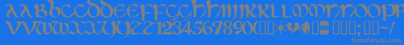 Eltirg Font – Gray Fonts on Blue Background