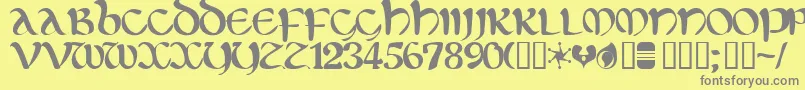 Eltirg Font – Gray Fonts on Yellow Background