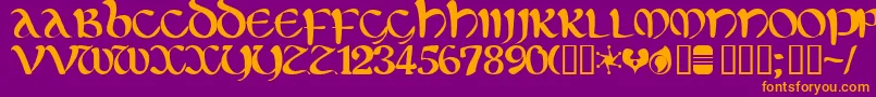 Eltirg Font – Orange Fonts on Purple Background