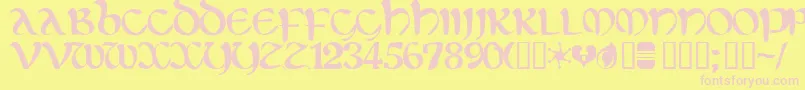 Eltirg Font – Pink Fonts on Yellow Background