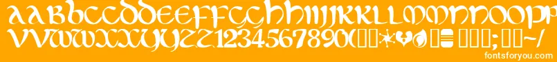 Eltirg Font – White Fonts on Orange Background