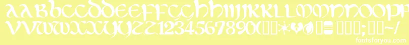 Eltirg Font – White Fonts on Yellow Background