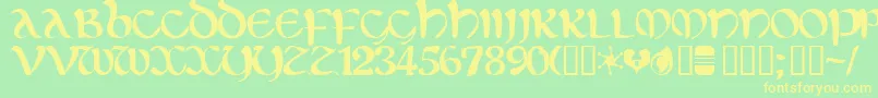 Eltirg Font – Yellow Fonts on Green Background