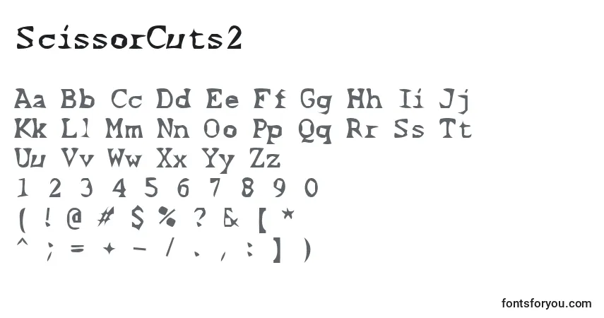 Schriftart ScissorCuts2 – Alphabet, Zahlen, spezielle Symbole