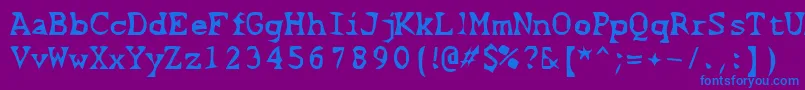 Шрифт ScissorCuts2 – синие шрифты на фиолетовом фоне
