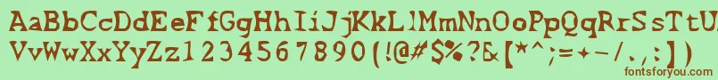 ScissorCuts2-fontti – ruskeat fontit vihreällä taustalla