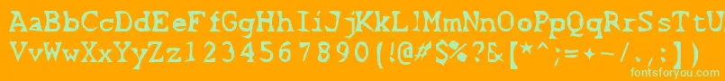 fuente ScissorCuts2 – Fuentes Verdes Sobre Fondo Naranja