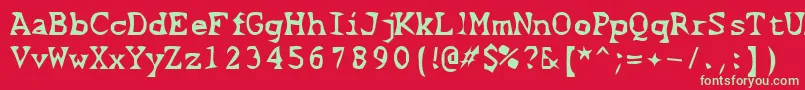 フォントScissorCuts2 – 赤い背景に緑の文字