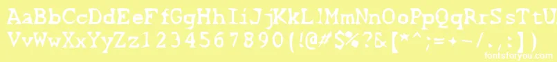フォントScissorCuts2 – 黄色い背景に白い文字