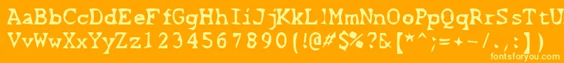 Шрифт ScissorCuts2 – жёлтые шрифты на оранжевом фоне