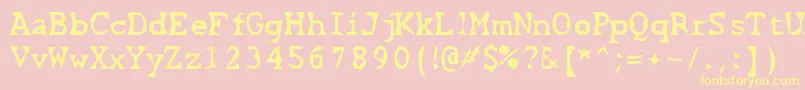 Police ScissorCuts2 – polices jaunes sur fond rose