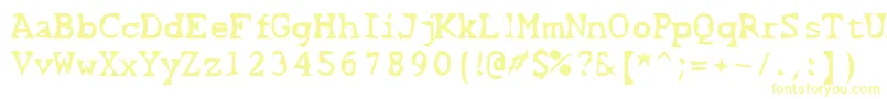 ScissorCuts2-Schriftart – Gelbe Schriften auf weißem Hintergrund