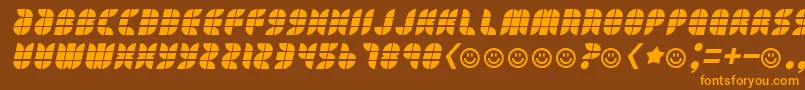 Lisätietoja Eatyourheartout-fontista Eatyourheartout-fontti – oranssit fontit ruskealla taustalla