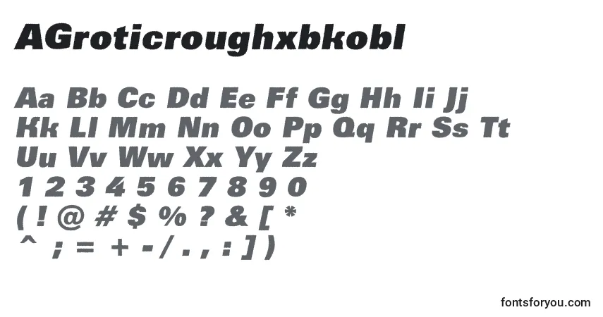 A fonte AGroticroughxbkobl – alfabeto, números, caracteres especiais