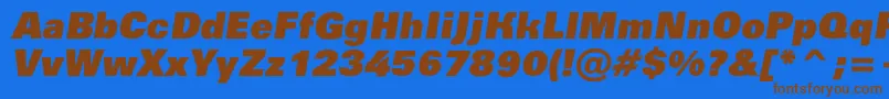 Czcionka AGroticroughxbkobl – brązowe czcionki na niebieskim tle