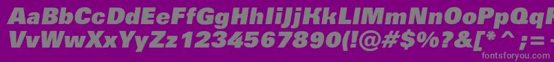 AGroticroughxbkobl-fontti – harmaat kirjasimet violetilla taustalla