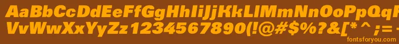 Czcionka AGroticroughxbkobl – pomarańczowe czcionki na brązowym tle