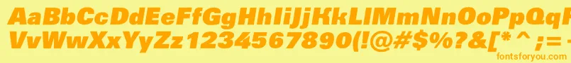 AGroticroughxbkobl-fontti – oranssit fontit keltaisella taustalla