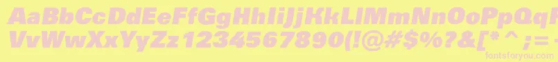 AGroticroughxbkobl Font – Pink Fonts on Yellow Background