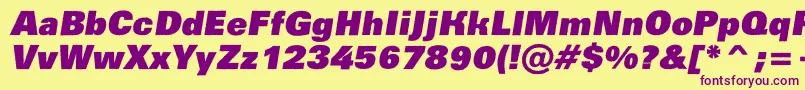 AGroticroughxbkobl Font – Purple Fonts on Yellow Background