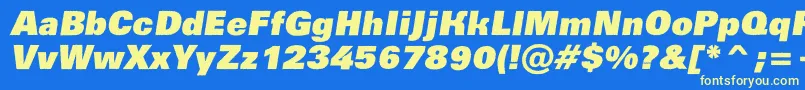 AGroticroughxbkobl Font – Yellow Fonts on Blue Background