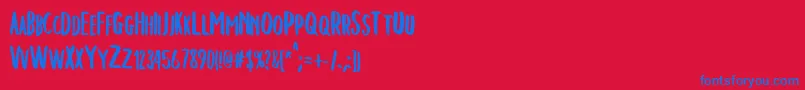 ChelseaBrush Font – Blue Fonts on Red Background