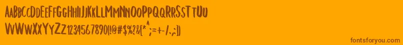 ChelseaBrush Font – Brown Fonts on Orange Background
