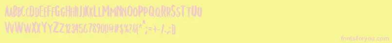 ChelseaBrush Font – Pink Fonts on Yellow Background