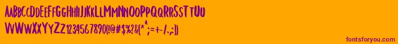 ChelseaBrush Font – Purple Fonts on Orange Background
