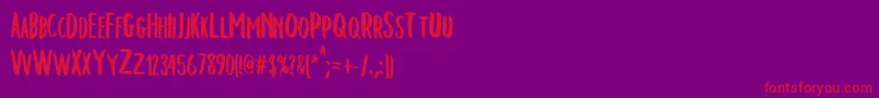 フォントChelseaBrush – 紫の背景に赤い文字