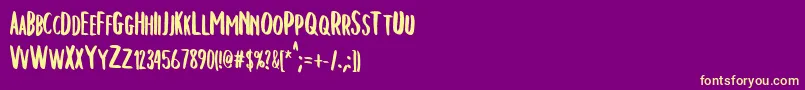 ChelseaBrush Font – Yellow Fonts on Purple Background