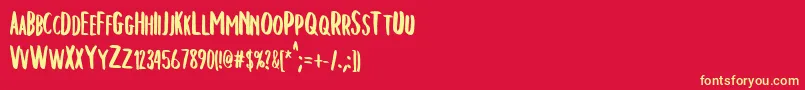 ChelseaBrush Font – Yellow Fonts on Red Background