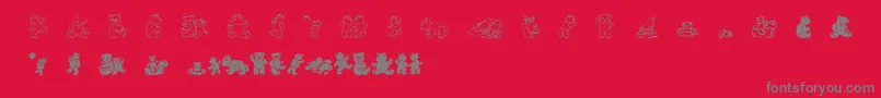 fuente Wwbearyspecial – Fuentes Grises Sobre Fondo Rojo