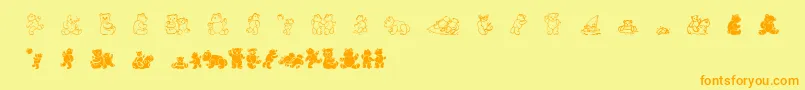 Wwbearyspecial Font – Orange Fonts on Yellow Background