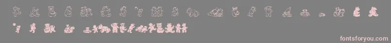 フォントWwbearyspecial – 灰色の背景にピンクのフォント