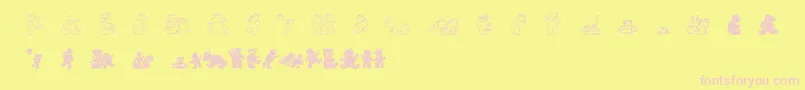 Wwbearyspecial-Schriftart – Rosa Schriften auf gelbem Hintergrund