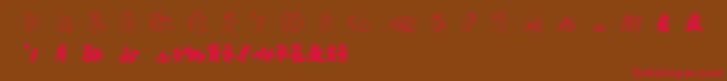 Wwbearyspecial Font – Red Fonts on Brown Background