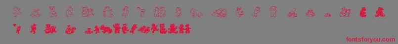 フォントWwbearyspecial – 赤い文字の灰色の背景