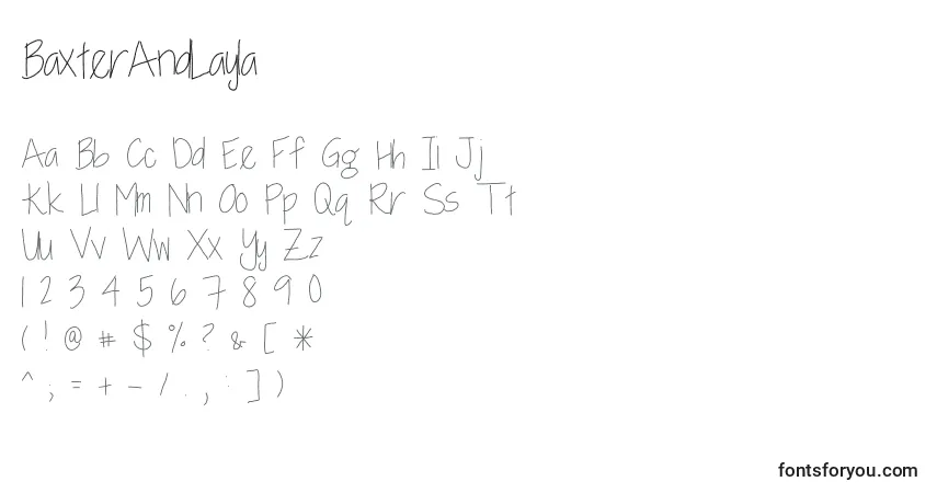 BaxterAndLayla Font – alphabet, numbers, special characters